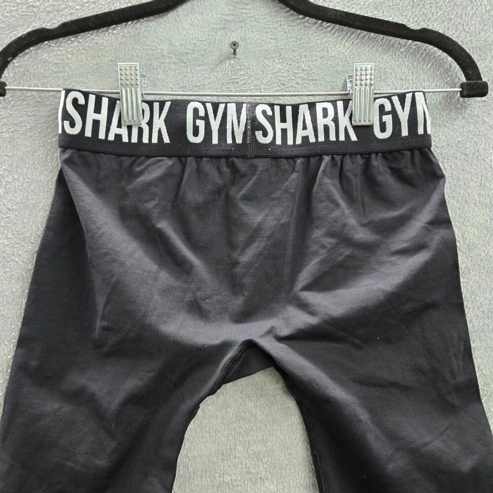 Gymshark Women Activewear Pants S‎ Black Elastane Nylon Yoga Legging Logo 17